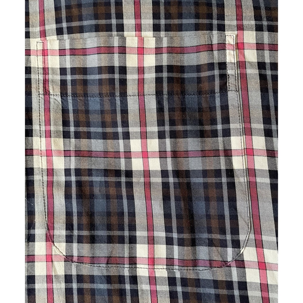 Peter Millar Long Sleeve Button Down Shirt Blue Pink Plaid Pocket Medium JBHS - Picture 3 of 9
